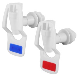 Housoutil Water Cooler Spigot, 2PCS Replacement Cooler Faucet, Reusable Spigot Spout Water Beverage Lever Pour Dispenser Valve, Blue Red