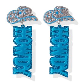 Western Earrings for Women Howdy Earrings Cowgirl Cowboy Hat Drop Dangle Earrings Sparkle Cowboy Howdy Letter Earrings Country Concert Nashville Bachelorette Party Outfits Accessories, other, other