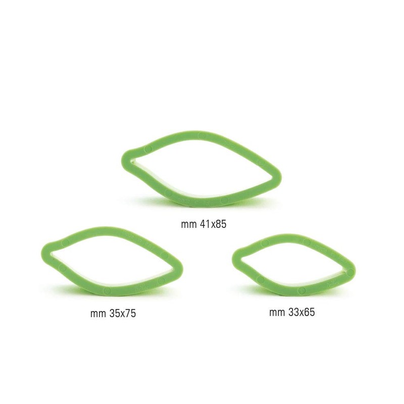 Decora 0803027 Cutter Set of 3 Long Leaf Plastic Green
