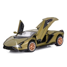SASBSC Toy Cars Lambo Sian FKP3 - Coche de juguete con luz y sonido para niños de 3 años (verde militar)