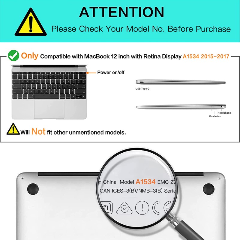 MOSISO Funda Dura Compatible con MacBook 12 Pulgadas con Pantalla