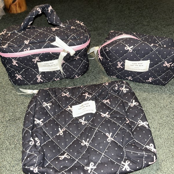 today mood 3 PCs Quilted Makeup/ Travel Bag Today Mood