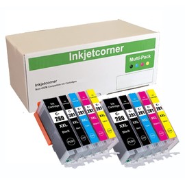 Inkjetcorner Compatible Ink Cartridges Replacement for PGI-280XXL CLI-281XXL PGI 280 XXL CLI 281 for use with TR8620A TR8622A TS702A TR8622 TR8620 TS6320 TR8520 TS6220 TR7520 TS9521C (10-Pack)