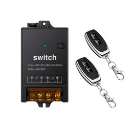 220V Wireless Remote Switch with 30A Relay, 328ft Long Range - AC 120V/230V/240V/110V for Lights, Pump, Dust Collector & Motor