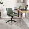 Small Home Office Chair No Arms,PU Leather Desk Chair with