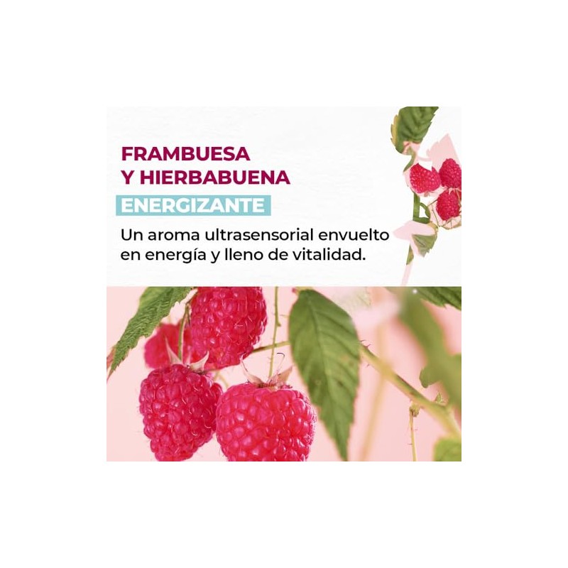 Yves Rocher Crema Corporal Energizante, Frambuesa y Hierbabuena, 390 ml,