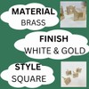 Brass Moroccan White Gold Square Drawer Knob Cupboard Pull Drawer