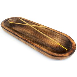Store Indya Wood Incense Holder, Incense Burner, Ash Catcher, Insencents Holder ,Incense Tray 11x4x1.5 Inches , Best For Home Fragrance-Aesthetic Room Decor