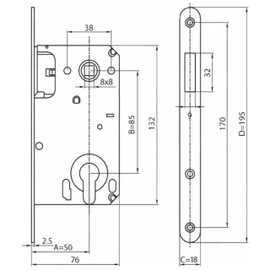 KOTARBAU® Magnetic Mortice Lock + Strike Plate Reliable Method for Closing Doors Magnetic PZ