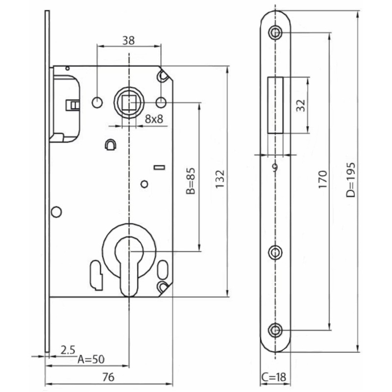 KOTARBAU® Magnetic Mortice Lock + Strike Plate Reliable Method for