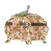 Peacock Trinket Boxes Hand Painted Finish Exquisite Beautiful Rhinestones Hinged