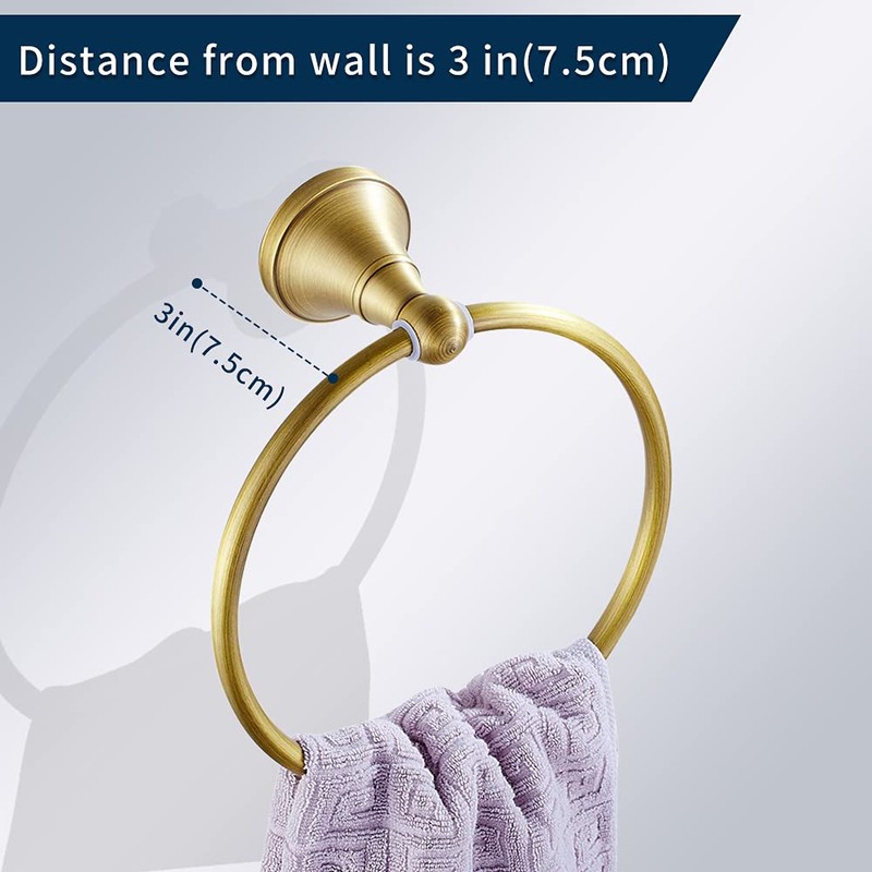Leyden Towel Ring Antique Brass Hand Towel Holder Bathroom Accessories