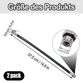 Tyre Inflator, Pack of 2 Tyre Inflator Hose, Car Tyre Air Inflation Hose, Hose for Inflating Rubber Tyres, Thread 13 mm, for Bicycle, Car, Motorcycle, Bicycle Tyre, Air Pump