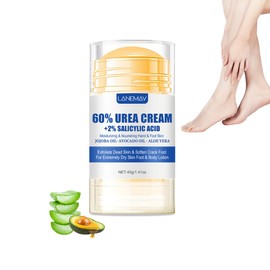 60% Fuß Harnstoff Creme + 2% Salicylsäure, Tief Feuchtigkeitsspendende Fuß Nährende Creme für Rissige Fersen und Trockene Haut, Erweichende Haut, Peeling toter Haut, Glättende Haut (#1, 40g)