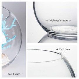 WGV Large Bowl Glass Vase Bulk, Diameter 9", Height 8", Clear Elegant Round Bubble Vase Jar, Floral Container, Planter Terrarium for Wedding Party Event Home Office Decor, 4 Pieces