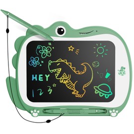Genialba 8.5 inch Dinosaur LCD Drawing Tablet Colorful Screen Writing Board Toddler Toys Learning Educational Toys Gifts for Birthday Christmas Toys Gifts for 2 3 4 5 6 Year Old Boys Girls(Green)