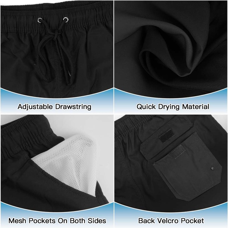 flintronic Men's Swimming Trunks with Compression Liner 2 in 1,