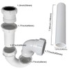 P Trap for Bathroom Sink, PVC Drain Pipe Kit 1-1/2"