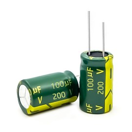 XUGERIP 10 PCS 200V 100UF Electrolytic Capacitor, High Frequency Aluminum Electrolytic Capacitors for Refrigerator, TV, LCD Monitor