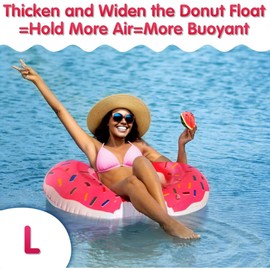 Donut Swim Ring 90cm Inflatable and Durable Design for Fun at the Beach or Pool - Ideal for Adults Enjoy Summer with this Large Donut Swim Ring
