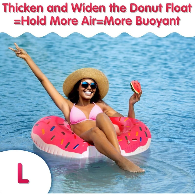 Donut Swim Ring 90cm Inflatable and Durable Design for Fun