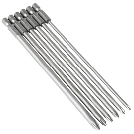 FyMosem 6Pcs 150mm Long Phillips Driver Bits, Magnetic Cross Head Screwdriver Bit Set 1/4 Inch Hex Shank Quick Change Phillips Screwdriver Bit Cross Screw Driver Drill Bits Electric Hand Repair Tool