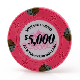 Versa Games Monaco Casino Clay Poker Chips in 13.5g - 50 Piece - (Choose Color) (Pink)