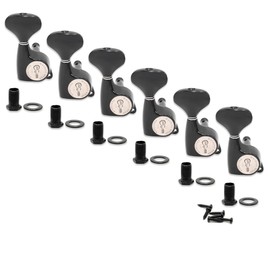 FJB Guitar Locking Tuners 6 Pieces Lock String Tuner- Machine Head 6 Rigjht Handle Handle Key Pegs Replacement For Classic Acoustic Elecric Guitar For ST TL LP Style-Black