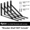 EZYDECOR Wall Mounted Shelf Brackets 4pcs 10 Inch Black Triangle