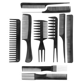 10 Pcs Fine and Wide Tooth Comb Set Professional Barber Comb Set for Women or Men Various Stying Curly and Straight Hair