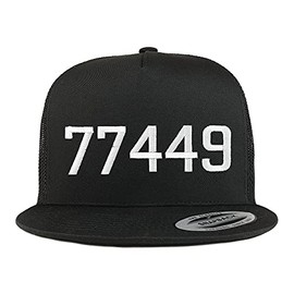 Trendy Apparel Shop 77449 Katy TX Old English 5 Panel Flatbill Trucker Cap - Black