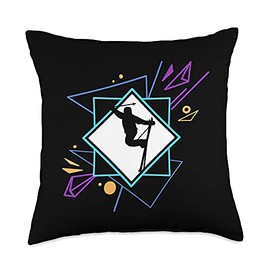 Telemark Norway Vintage Skier Ski Goggles Skiing Telemarking Throw Pillow