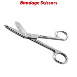 MEDSPO Professional Dental Surgical Medical Dissecting Scissors | Trimming Cutting Nursing Stitch Suture Veterinary | Tissue Surgery Instruments (Bandage Scissors 14cm)
