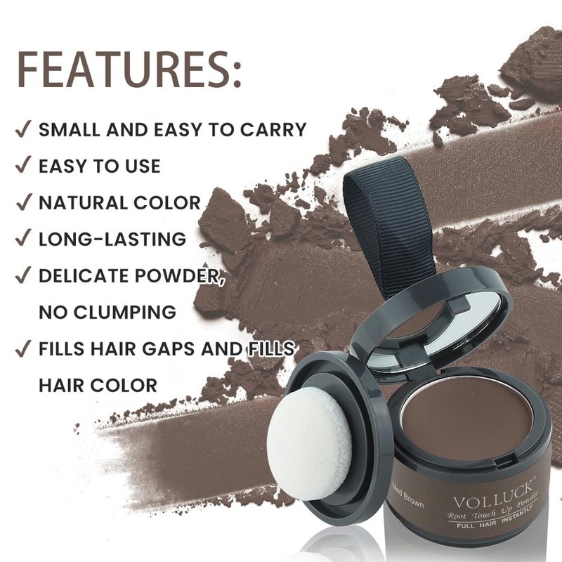 VOLLUCK Root Touch up Powder, Instant Hairline Powder for Thinning