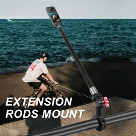 Motorcycle Bike Handlebar Mount Selfie Stick for Insta360, Bike Motorcycle kit Clamp Mount Accessories Compatible with Insta 360 X5 X4 X3 X2 X, Go pro Hero 13 and DJI OSMO Action 5 Pro Camera