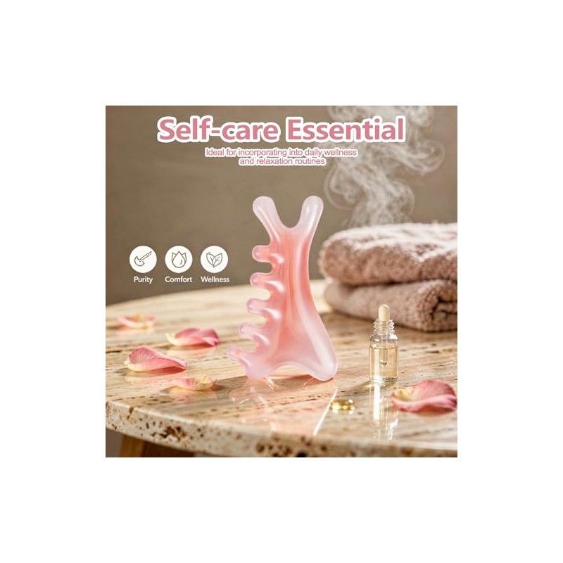 4-in-1 Gua Sha Massage Tools, Scalp Massager, Manual Face &
