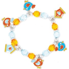 Baker Ross AX847 Bird Bracelet Kits - Pack of 3, Bead Jewellery Arts and Crafts, Perfect for Party Bags and Gifts, Ideal Kids Accessory