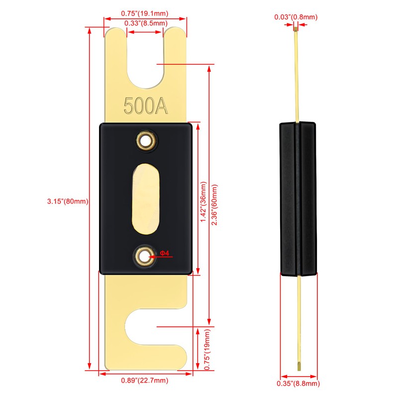 Heschen Car ANL Fuse Automotive Motorcycle Audio Subwoofer Accessories 2-Piece
