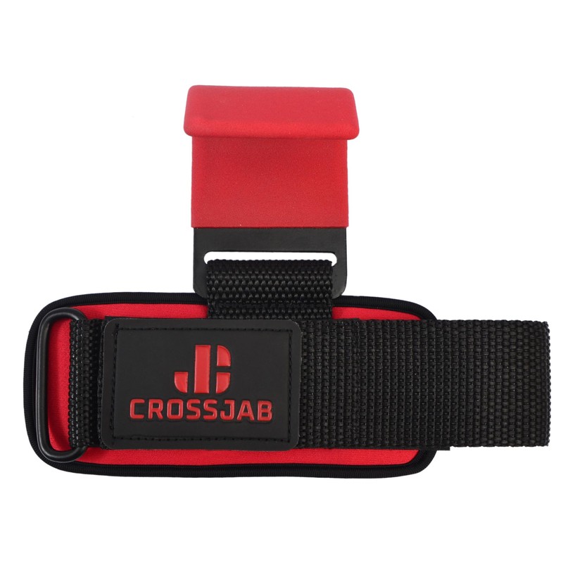Weight Lifting Hooks Red Straps Pair, Neoprene Padded Wrist Wrap