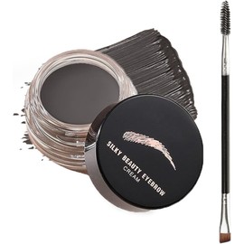Waterproof Eyebrow Pomade with Brush – Long-Lasting Brow Cream Gel for Eyebrow Shaping, Smudge-Proof & Sweatproof Eyebrow Makeup, Natural Brow Filler for All-Day Wear（Black）