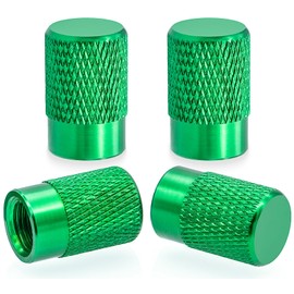 MEAJOO 4PCS Tire Valve Stem Caps, Wheel Valve Stem Covers, Corrosion Resistant, Leak-Proof, Dust Proof, Universal for Cars, SUVs, Bikes, Trucks and Motorcycles (Green)