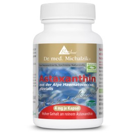 *3+1 Action* Astaxanthin Dr. Michalzik 400 mg Algae Extract from Haematococcus pluvialis, 4 mg Pure Astaxanthin per capsule, 60 vegan capsules - without additives - by BIOTIKON®