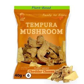 BITETUOSO Crunchy Oyster Mushroom Chips, On the Go, Savory Plant-Based Snack, Cheddar Cheese Flavor (Plant-Based), 1.41 oz (Pack of 6), Dairy Free, Vegan, Crispy Gourmet Snack, No MSG, Cheddar Cheese.