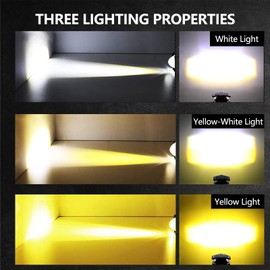 Turvysen LED Motorcycle Driving Lights 60W 12000LM Fog Lights 6000K Driving Auxiliary Lights Amber White Universal Fit for Motorcycle Truck ATV SUV Car Yacht, 2PCS