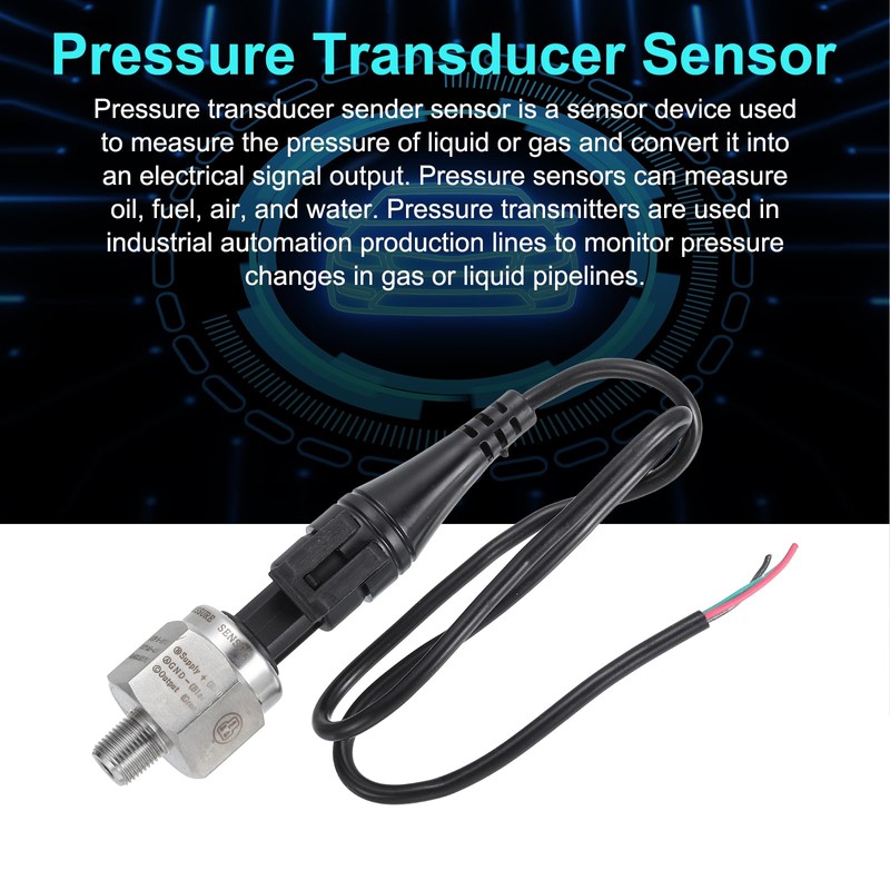 sourcing map Pressure Transducer Sender Sensor with Connector, 1/8" NPT