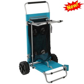 Convertible Beach Cart Blue Camping Wagon Adult Mesh Pockets Extra Storage Space