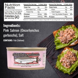American Tuna Sushi-grade Premium Sustainably Caught Wild Alaskan Pink Salmon - Skinless & Boneless, MSC Certified, Sustainably Fished & Hand-Packed - 6 oz Cans | Pack of 6 | The Choicest Salmon for Health and Flavor Enthusiasts!