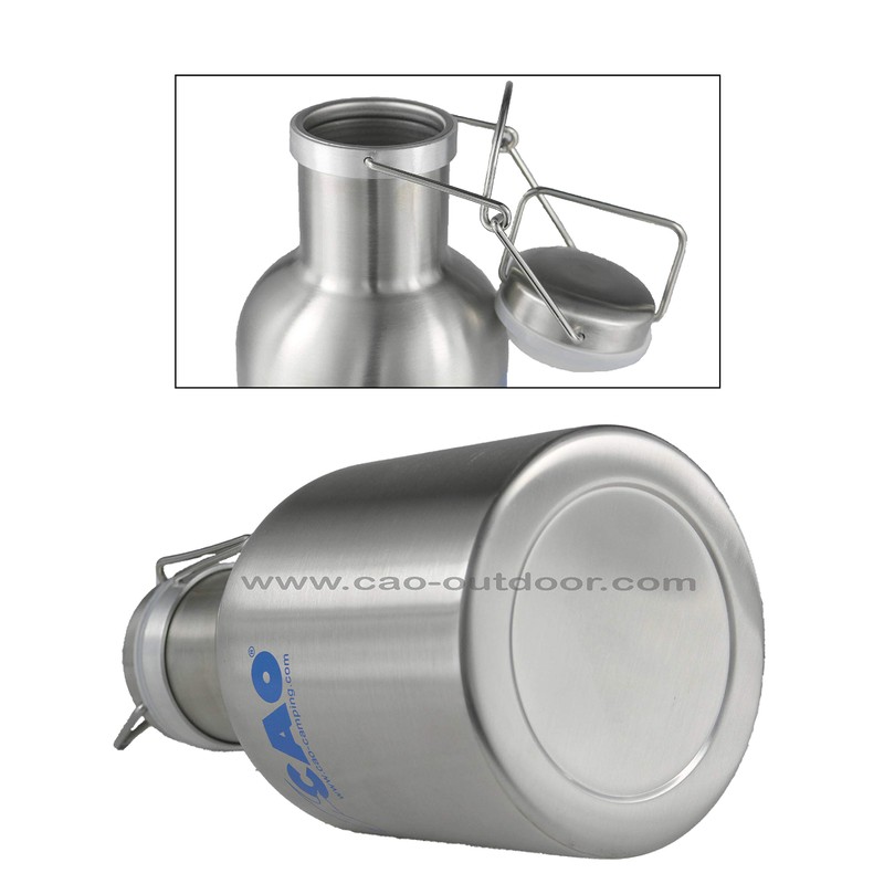 Cao 1 Liter Water Bottle Stainless Steel with Push Button