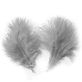 30 Silver Grey Marabou Feathers Quality Craft Pack