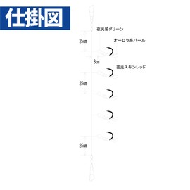 Hayabusa HS415-6-5 Thick Harris Sabiki Luminous Skin Red 6-5